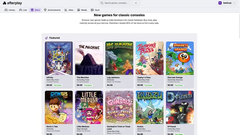 Afterplay lance une boutique de jeux rétro indie légaux, achète et joue instantanément